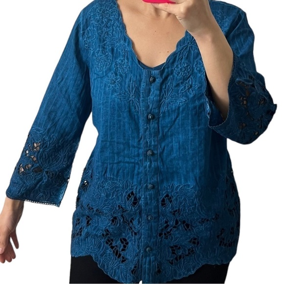 Soft Surroundings Blue Esme Tunic & Tank Top Size Small - Picture 1 of 8